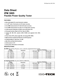 Data Sheet IPM 3005 Flexible Power Quality
