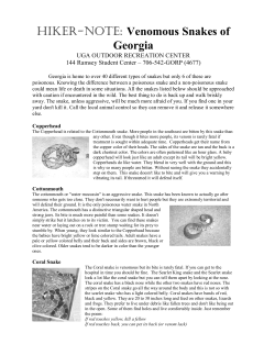HIKER-NOTE: Venemous Snakes of Georgia