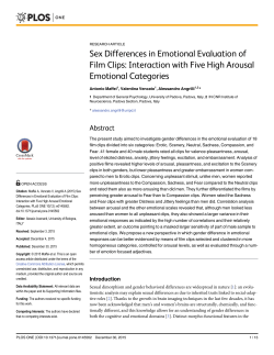 Sex Differences in Emotional Evaluation of Film Clips: Interaction