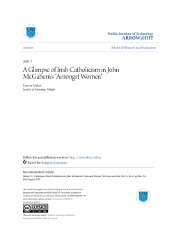 A Glimpse of Irish Catholicism in John McGahern`s