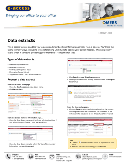 OMERS e-access tip sheet: Data extracts