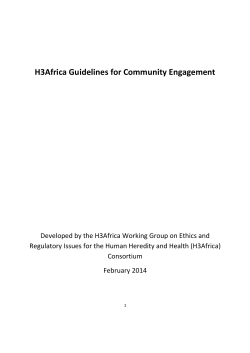 H3Africa Guidelines for Community Engagement
