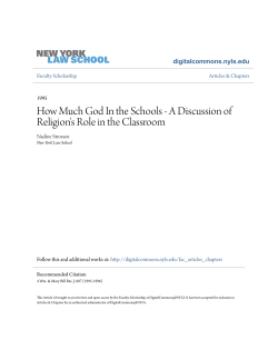 A Discussion of Religion`s Role in the Classroom