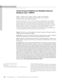 Clinical Practice Guidelines for Multiple Endocrine Neoplasia Type 1
