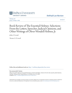 Book Review of The Essential Holmes: Selections