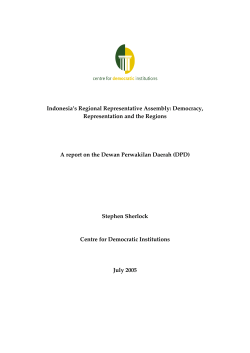 Indonesia`s Regional Representative Assembly: Democracy