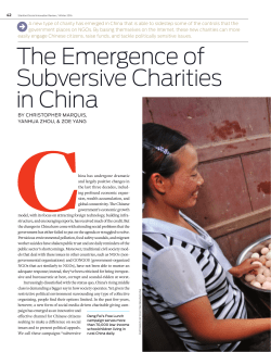 The Emergence of Subversive Charities in China