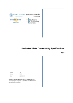 Dedicated Links Connectivity Specifications
