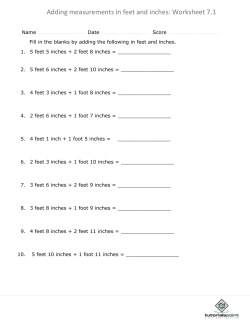 Adding measurements in feet and inches: Worksheet