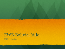 EWB-Bolivia: Yulo - EWB-UMN