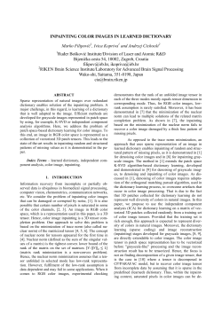 INPAINTING COLOR IMAGES IN LEARNED DICTIONARY Marko