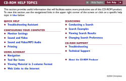 CD-ROM HELP TOPICS