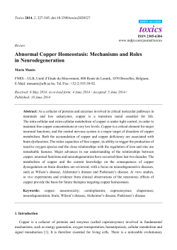 Abnormal Copper Homeostasis: Mechanisms and Roles in