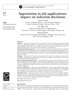 Ingratiation in job applications: impact on