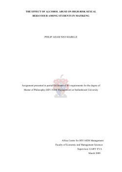 THE EFFECT OF ALCOHOL ABUSE ON HIGH