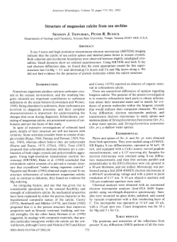 Structure of magnesian calcite from sea urchins Srunou J. TsrpunsrY