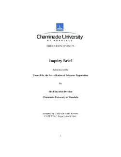 Inquiry Brief - Chaminade University of Honolulu