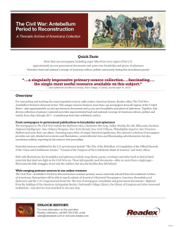 The Civil War: Antebellum Period to Reconstruction