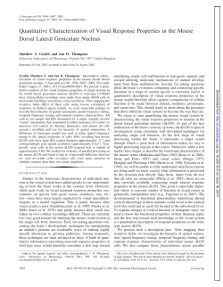 Quantitative Characterization of Visual Response Properties in the