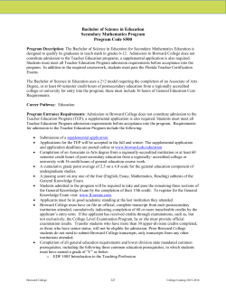 Bachelor of Science in Education Secondary