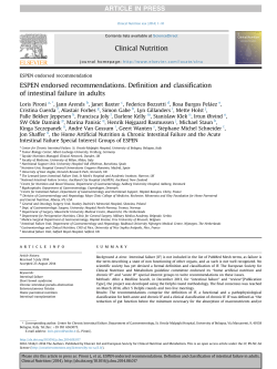 ESPEN endorsed recommendations. Definition and