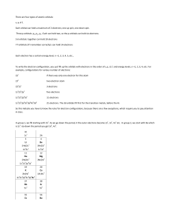 s, p, df, Each orbital can hold a maximum of 2 electrons