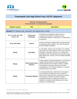 Powerspeak Latin High School Year 2 ACTFL Alignment