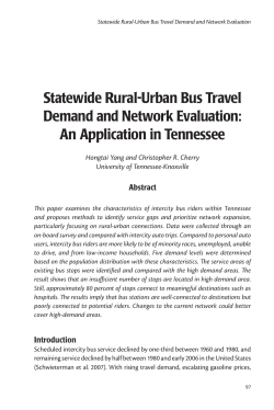Statewide Rural-Urban Bus Travel Demand and Network Evaluation