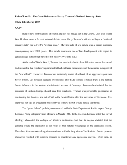 1 Rule of Law II: The Great Debate over Harry Truman`s National