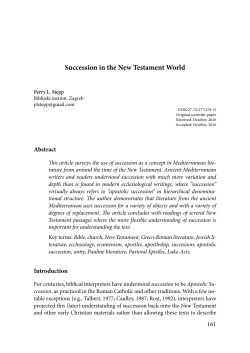 Succession in the New Testament World