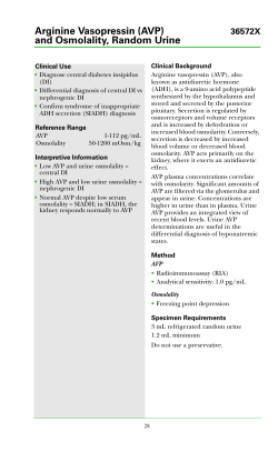 (AVP) and Osmolality, Random Urine