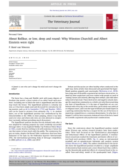 About Rollkur, or low, deep and round: Why Winston Churchill and