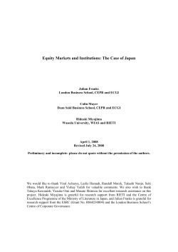 Equity Markets and Institutions: The Case of Japan