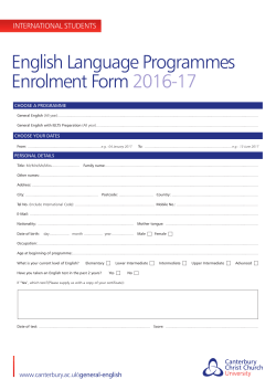 Please complete the English language application form.