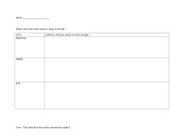 Tone -&ldquo;The attitude of the author towards his subject". Name What is