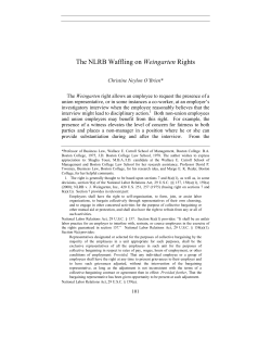 The NLRB Waffling on Weingarten Rights