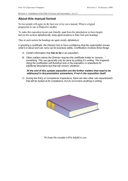 Part 141 Exposition Template - Civil Aviation Authority of New Zealand