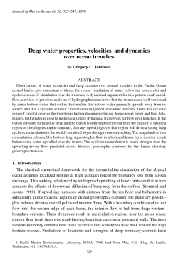 Deep water properties, velocities, and dynamics over ocean trenches