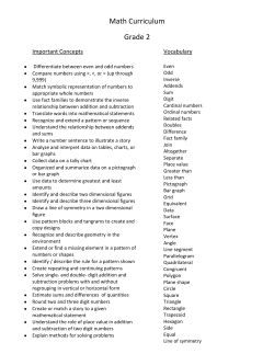 Math Curriculum Grade 2