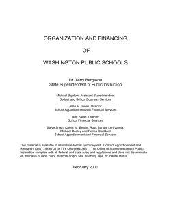 organization and financing of washington public schools