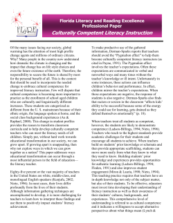 Culturally Competent Literacy Instruction