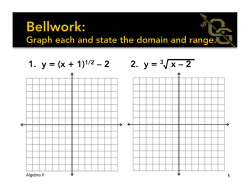 1. y = (x + 1)1/2 &ndash; 2 2. y = 3&radic; x &ndash; 2
