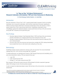 Is &ldquo;Say on Pay&rdquo; All About Performance? Research Indicates Link