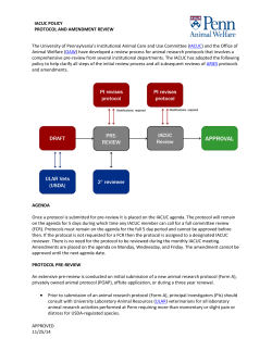 IACUC POLICY PROTOCOL AND AMENDMENT REVIEW