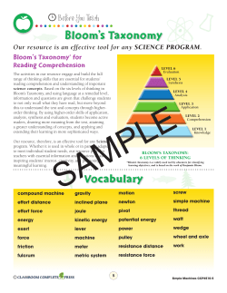 Bloom`s Taxonomy Vocabulary