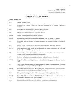 GRANTS, TRAVEL, and AWARDS - stedt