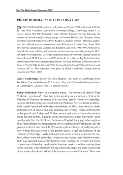 philip hobsbaum in conversation