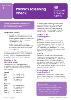 Phonics screening check - Seaford Primary School