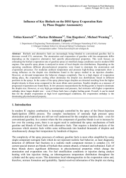Influence of Key Biofuels on the DISI Spray Evaporation Rate by