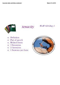 tenacity daily activities.notebook